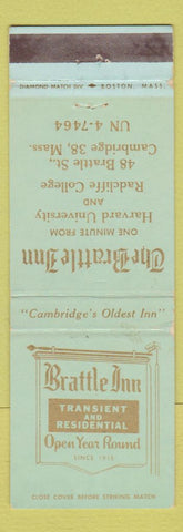Matchbook Cover - Brattle Inn Cambridge MA