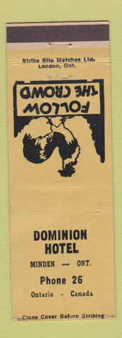Matchbook Cover - Dominion Hotel Minden ON WEAR