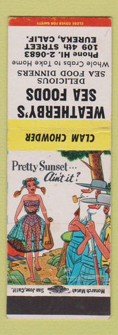 Matchbook Cover - Weatherby's Seafoods Eureka CA hillbilly
