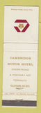Matchbook Cover - Cambridge Motor Hotel Toronto ON