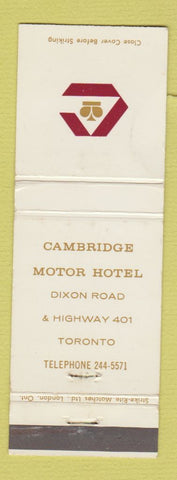 Matchbook Cover - Cambridge Motor Hotel Toronto ON