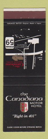 Matchbook Cover - Canadiana Motor Hotel Toronto ON
