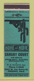 Matchbook Cover - Canary Court Motel Phoenix AZ BLUE
