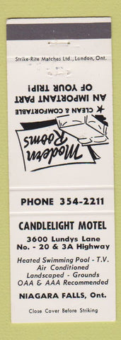 Matchbook Cover - Candlelight Motel Niagara Falls ON
