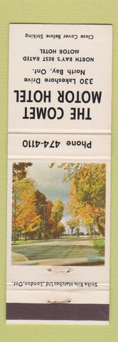 Matchbook Cover - The Comet Motor Hotel North Bay ON