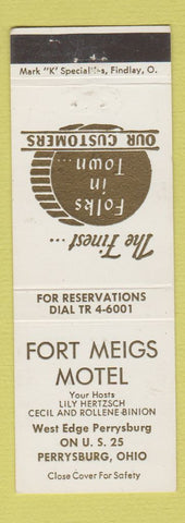 Matchbook Cover - Fort Meigs Motel Perrysburg OH