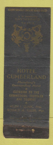 Matchbook Cover - Hotel Cumberland Plattsburg NY WEAR