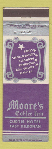 Matchbook Cover Curtis Hotel Moore's Coffee Inn East Kildonan Winnipeg MB PURPLE