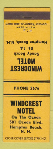 Matchbook Cover - Windcrest Motel Hampton Beach NH