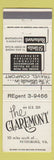 Matchbook Cover - The Claremont Petersburg VA