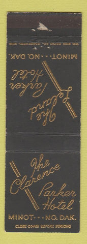 Matchbook Cover - The Clarence Parker Hotel Minot ND WEAR