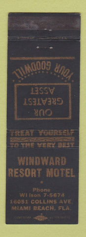 Matchbook Cover - Windward Resort Motel Miami Beach FL