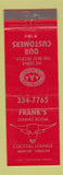 Matchbook Cover - Frank's Dining Room Newport VT RED