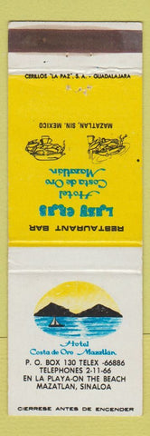 Matchbook Cover - Hotel Costa de Oro Mazatlan Mexico