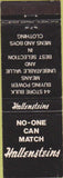 Matchbook Cover - Hallenstein's men's clothes Auckland