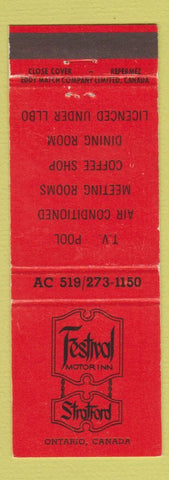 Matchbook Cover - Festival Motor Inn Stratford ON