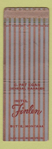 Matchbook Cover - Hotel Finlen Butte MT WEAR