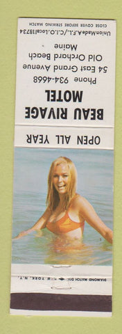 Matchbook Cover - Beau Rivage Motel Old Orchard Beach ME pinup WORN BACK