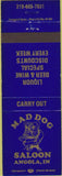 Matchbook Cover - Mad Dog Saloon Angola IN