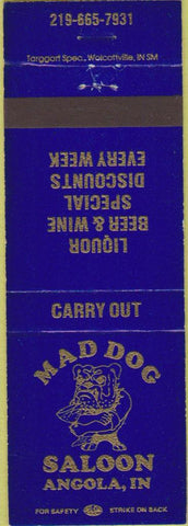 Matchbook Cover - Mad Dog Saloon Angola IN