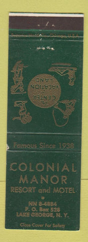 Matchbook Cover - Colonial Manor Resort Motel Lake George NY