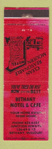 Matchbook Cover - Bethany Motel Cafe Bethany MO WEAR