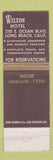 Matchbook Cover - Wilton Hotel Long Beach CA