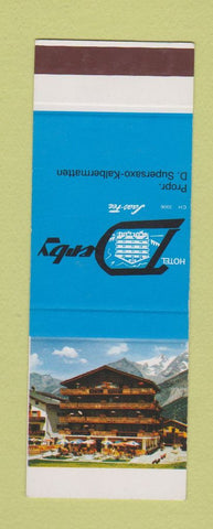 Matchbook Cover - Hotel Derby Walliser? Switzerland? SAMPLE