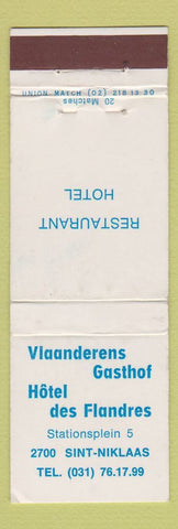 Matchbook Cover - Vlaanderens Gasthof Hotel Sint Niklaas WEAR