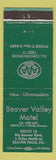 Matchbook Cover - Beaver Valley Motel Beaver Falls PA