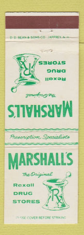 Matchbook Cover - Marshall's Drug Stores