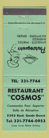 Matchbook Cover - Restaurant Cosmos QC