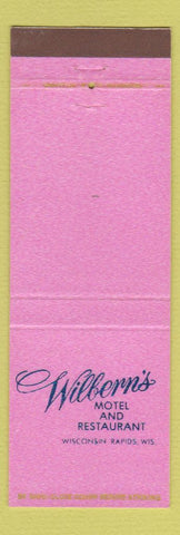 Matchbook Cover - Wilbern's Motel Restaurant Wisconsin Rapids WI