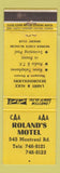 Matchbook Cover - Roland's Motel Canada