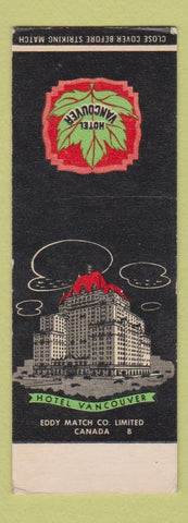 Matchbook Cover - Hotel Vancouver BC SAMPLE