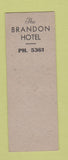 Matchbook Cover - Brandon Hotel MB? SAMPLE
