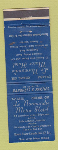 Matchbook Cover - Le Normandie Motor Hotel Orleans ON