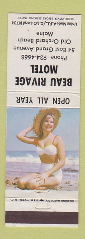 Matchbook Cover - Beau Rivage Motel Old Orchard Beach ME pinup WORN BACK