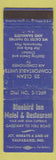 Matchbook Cover - Bluebird Inn Motel Restaurant Valparaiso IN WEAR