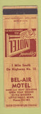 Matchbook Cover - Bel Air Motel Little Falls MN  WORN