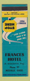 Matchbook Cover - Frances Hotel Midale SK