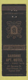 Matchbook Cover - Baronne Apartment Hotel New Orleans LA