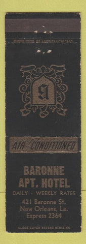 Matchbook Cover - Baronne Apartment Hotel New Orleans LA
