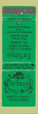 Matchbook Cover - Farthings Hotel North Sydney Australia WEAR