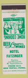 Matchbook Cover - Hotel Fatzinger New Tripoli PA