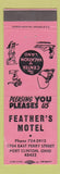 Matchbook Cover - Feather's Motel Port Clinton OH