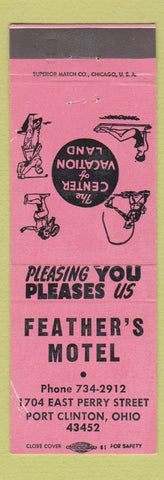 Matchbook Cover - Feather's Motel Port Clinton OH