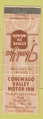 Matchbook Cover - Conewago Valley Motor Inn Elizabethtown PA