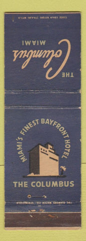 Matchbook Cover - Columbus Hotel Miami FL WEAR
