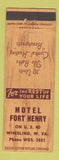 Matchbook Cover - Motel Fort Henry Wheeling WV